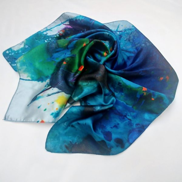 Fashion scarf. Hapiness in turquoise