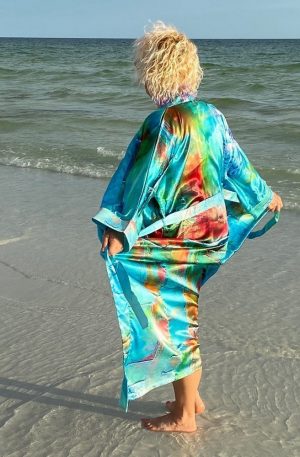 Maxi Satin Wearable Art Kimono