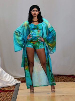 Wearable Art Maxi Boho Kimono. Turquoise dreams. Anisha Andapally