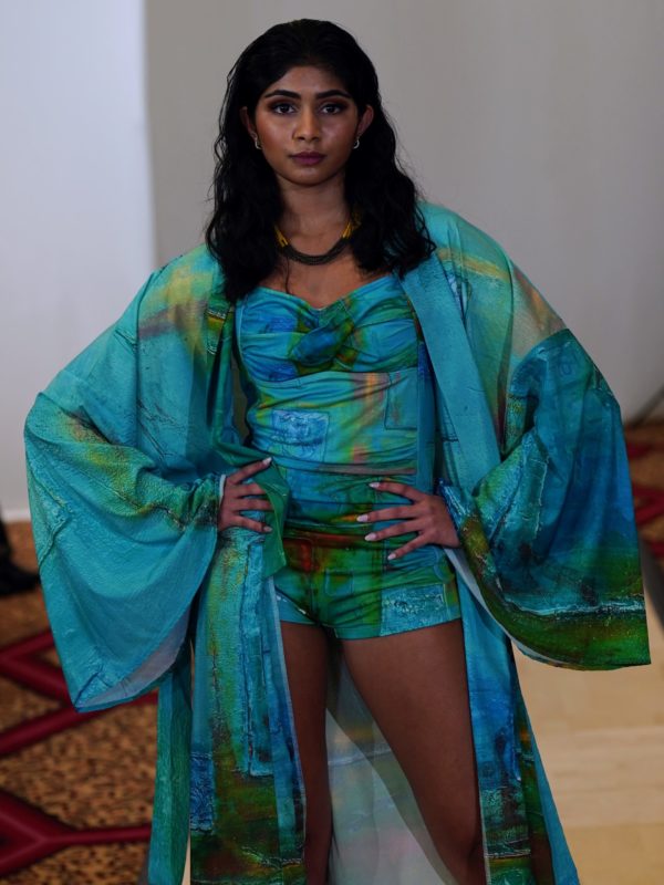 Wearable Art Maxi Boho Kimono. Turquoise dreams. Anisha Andapally